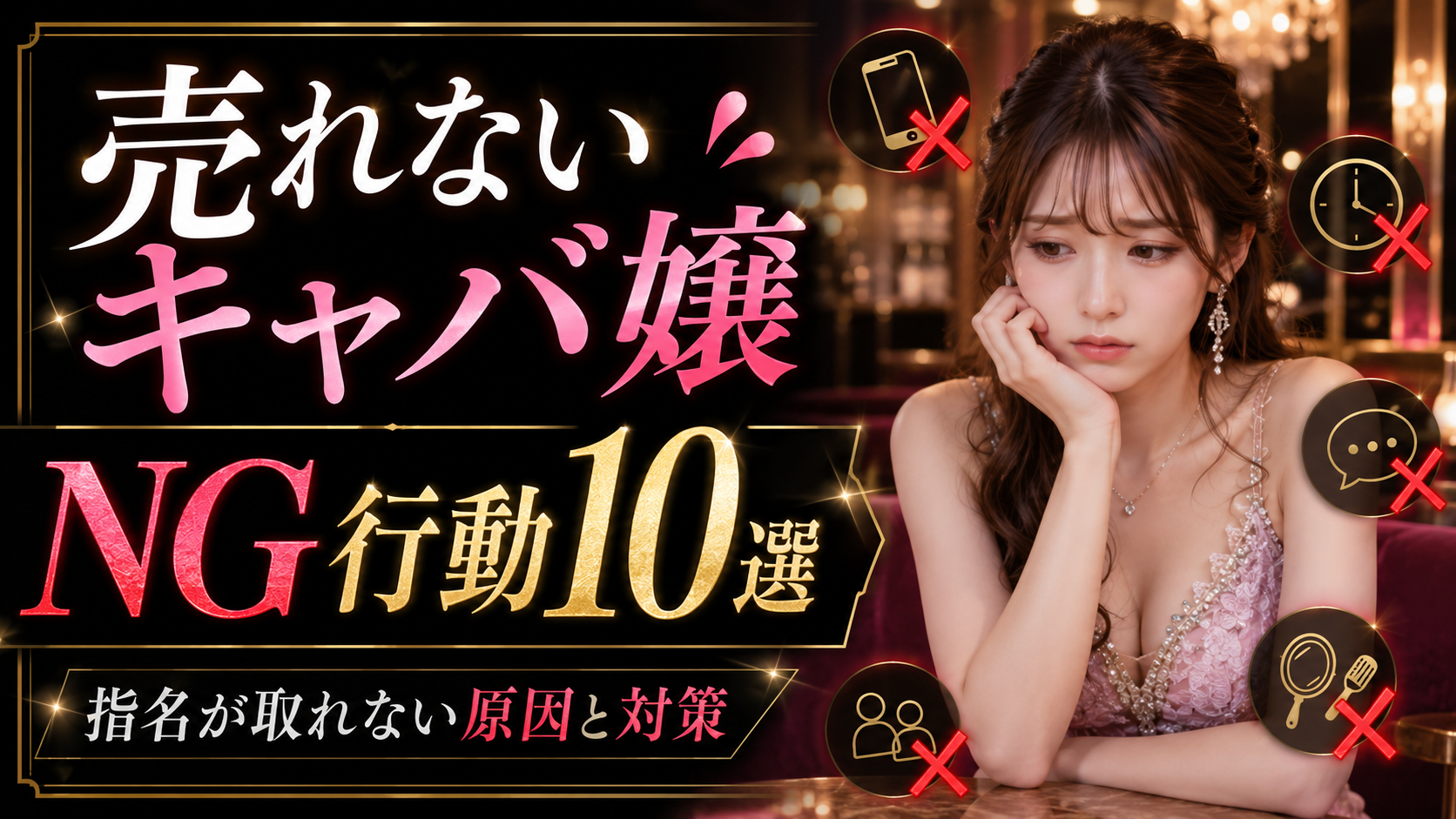 売れないキャバ嬢がやりがちなNG行動10選！指名が取れない原因と対策